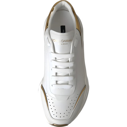 Dolce & Gabbana White Gold DAYMASTER Leather Sneakers