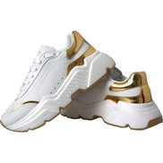 Dolce & Gabbana White Gold DAYMASTER Leather Sneakers