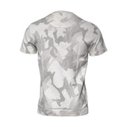 Dolce & Gabbana White Grey Camouflage Cotton Crew Neck T-Shirt