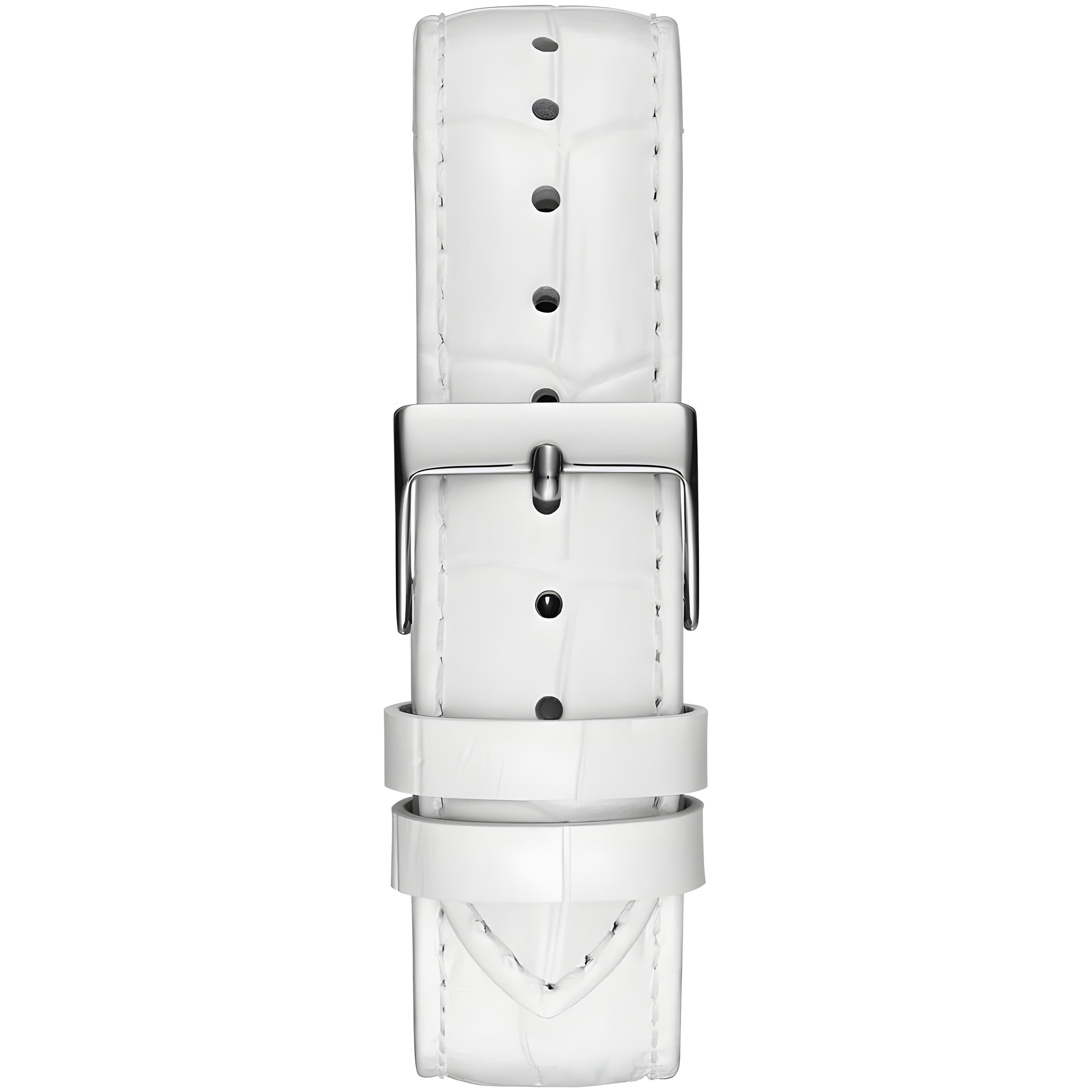 Guess White Leather Dress Watch