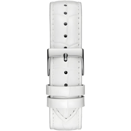 Guess White Leather Dress Watch