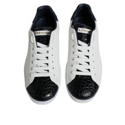 Sneakers Dolce & Gabbana Portofino albi din piele cu logo