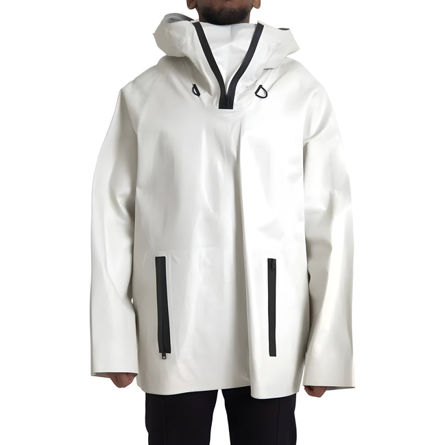 Bottega Veneta White Leather Waterproof Jacket Blouson