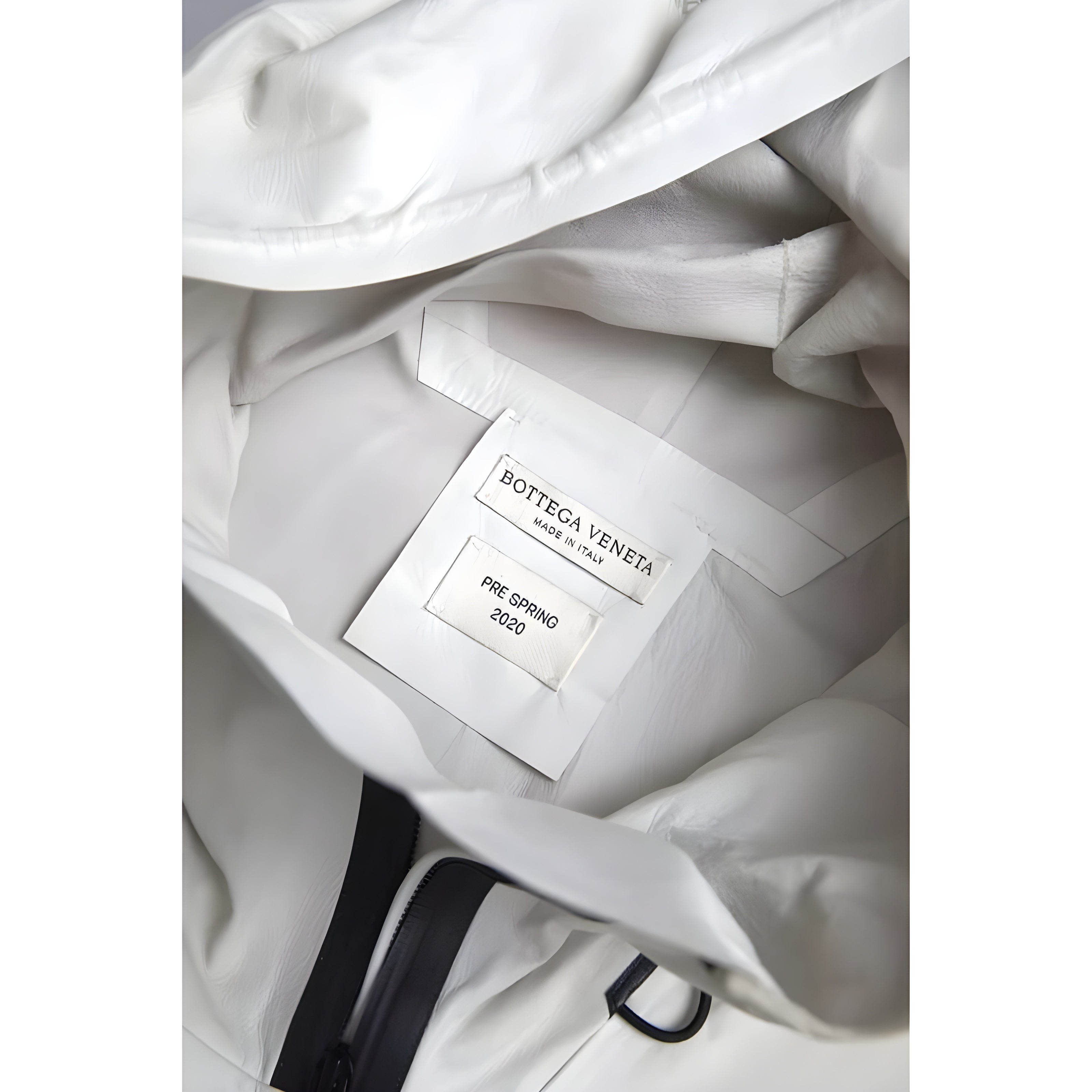 Bottega Veneta White Leather Waterproof Jacket Blouson