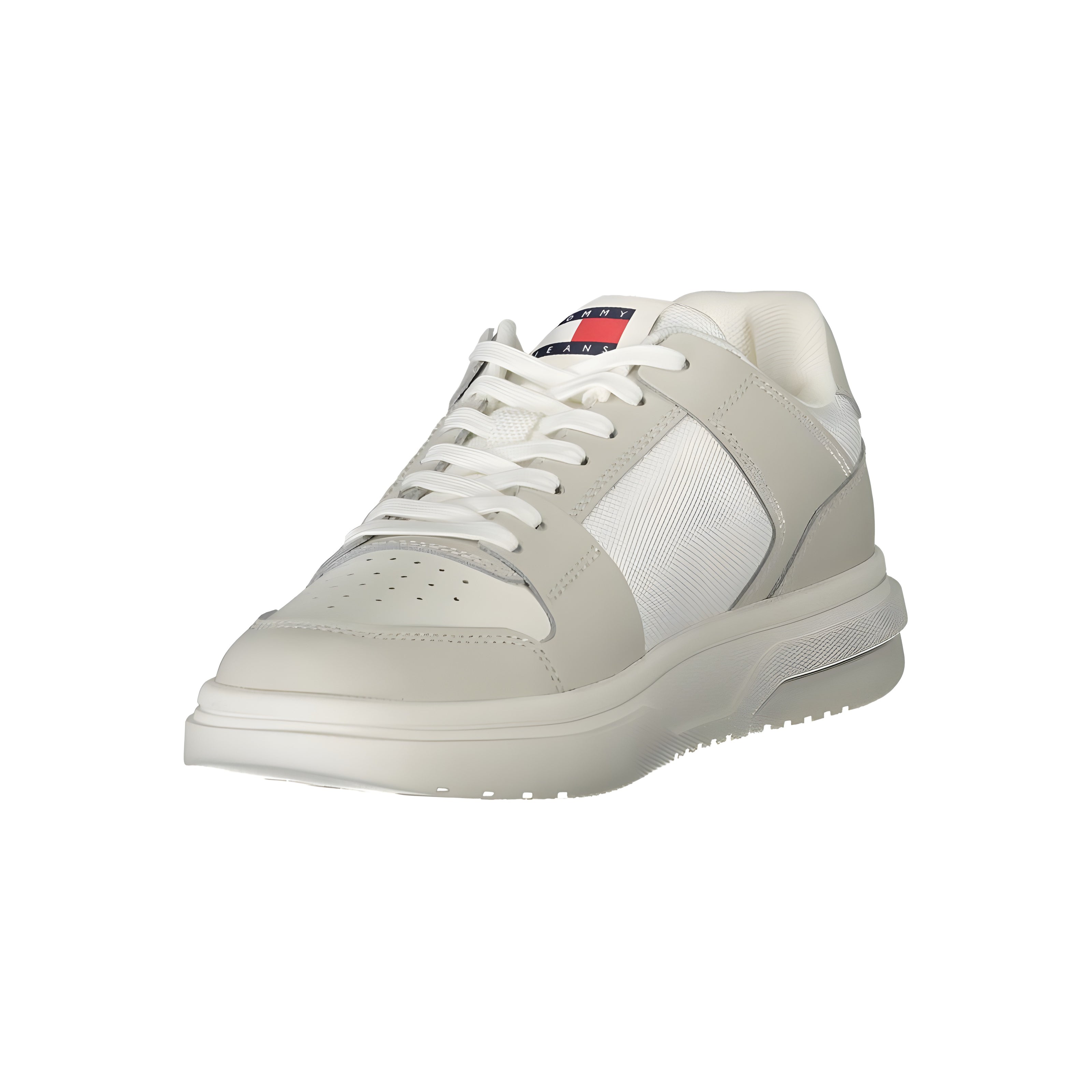 Adidași Tommy Hilfiger albi din piele
