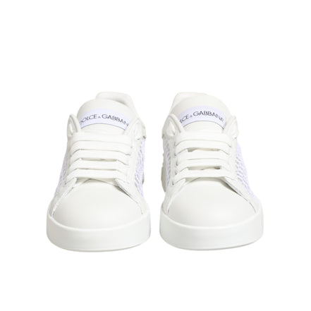 Dolce & Gabbana White Mesh Inserts Low Top Sneakers