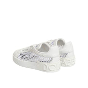 Dolce & Gabbana White Mesh Inserts Low Top Sneakers