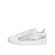 Dolce & Gabbana White Mesh Inserts Low Top Sneakers