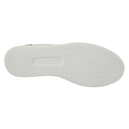 Dolce & Gabbana White Pink Leather Low Top Sneakers