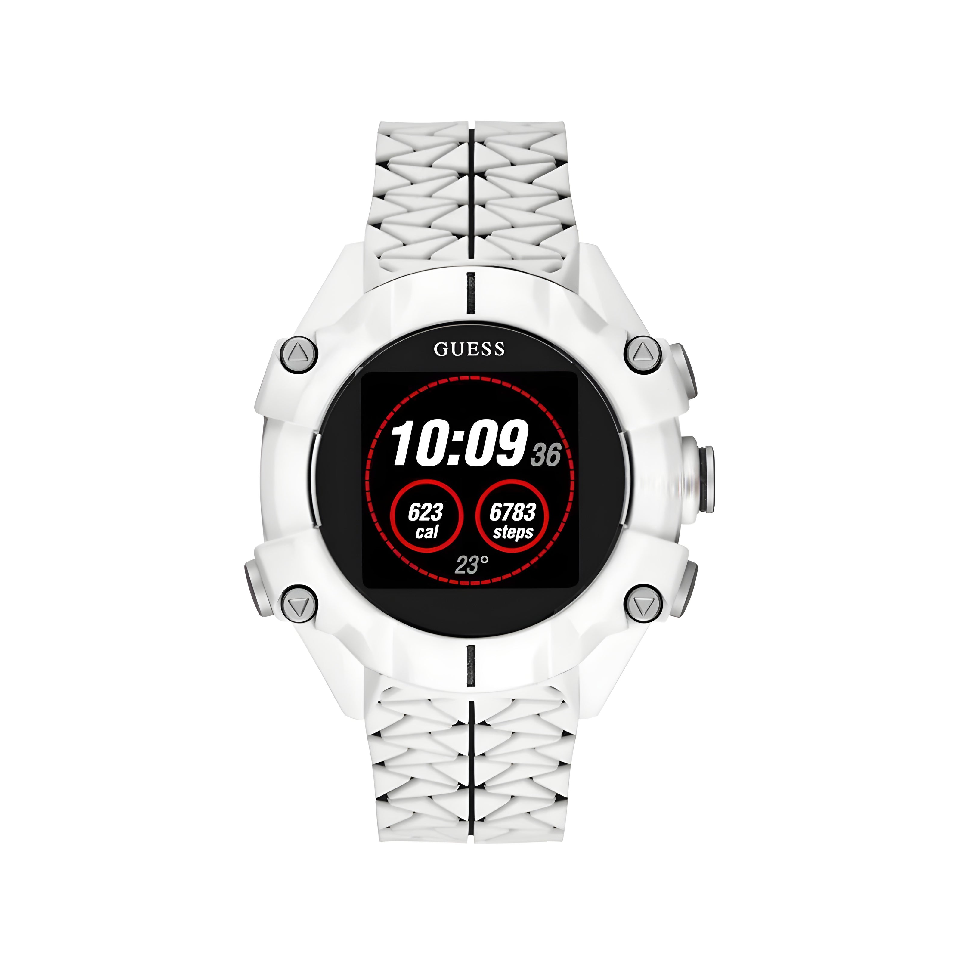Ceas sport Guess, din rășină albă