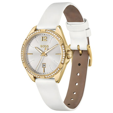 Hugo Boss White Stainless Steel Dress Watch