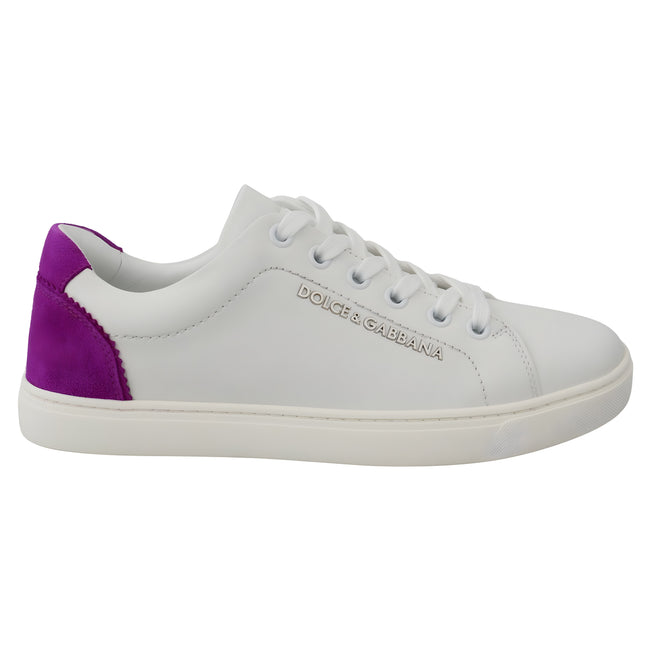 Dolce & Gabbana White Suede Low Top Sneakers