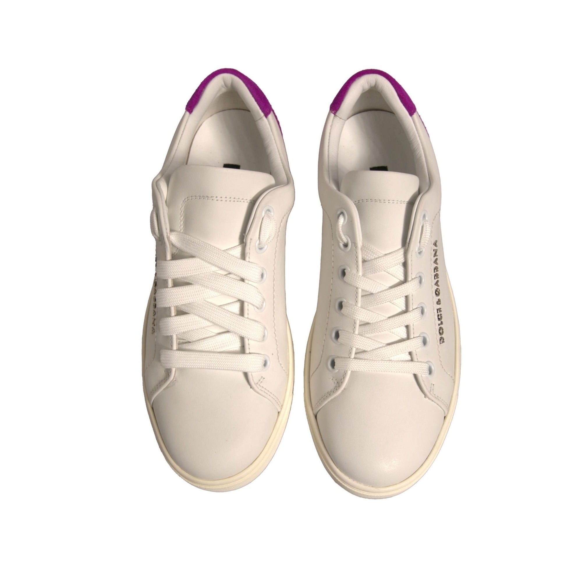 Sneakers low top Dolce & Gabbana albi din piele întoarsă