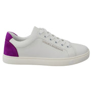 Sneakers low top Dolce & Gabbana albi din piele întoarsă