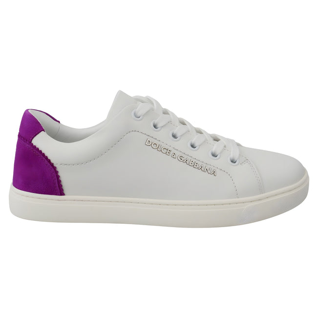 Sneakers low top Dolce & Gabbana albi din piele întoarsă