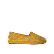 Espadrile plate Dolce & Gabbana galbene din dantelă Taormina