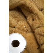 Bottega Veneta Palton lung tip jachetă teddy din lână galbenă